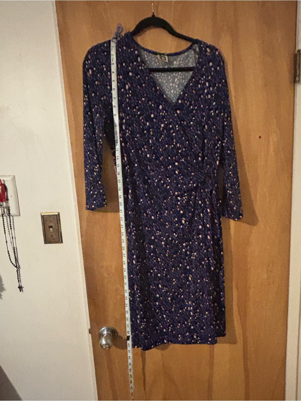 Anne Klein polka dots purple print dress (12)